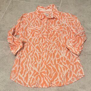 Croft & Barrow Orange and White Button Down Shirt
